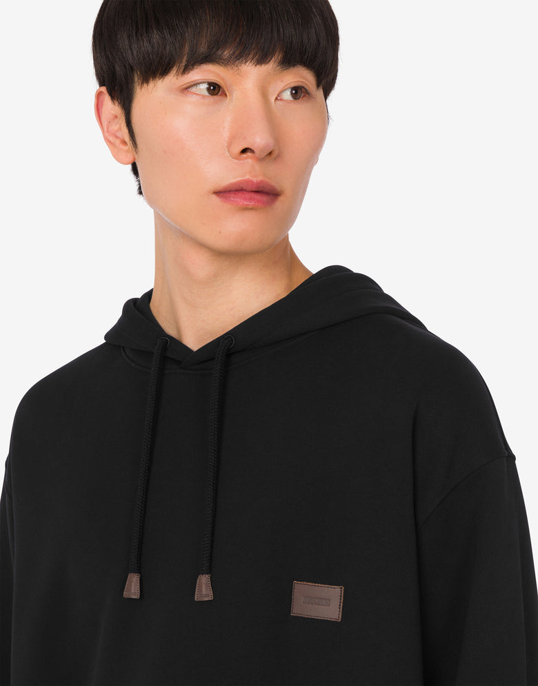 Organic cotton hoodie Black Moschino 4