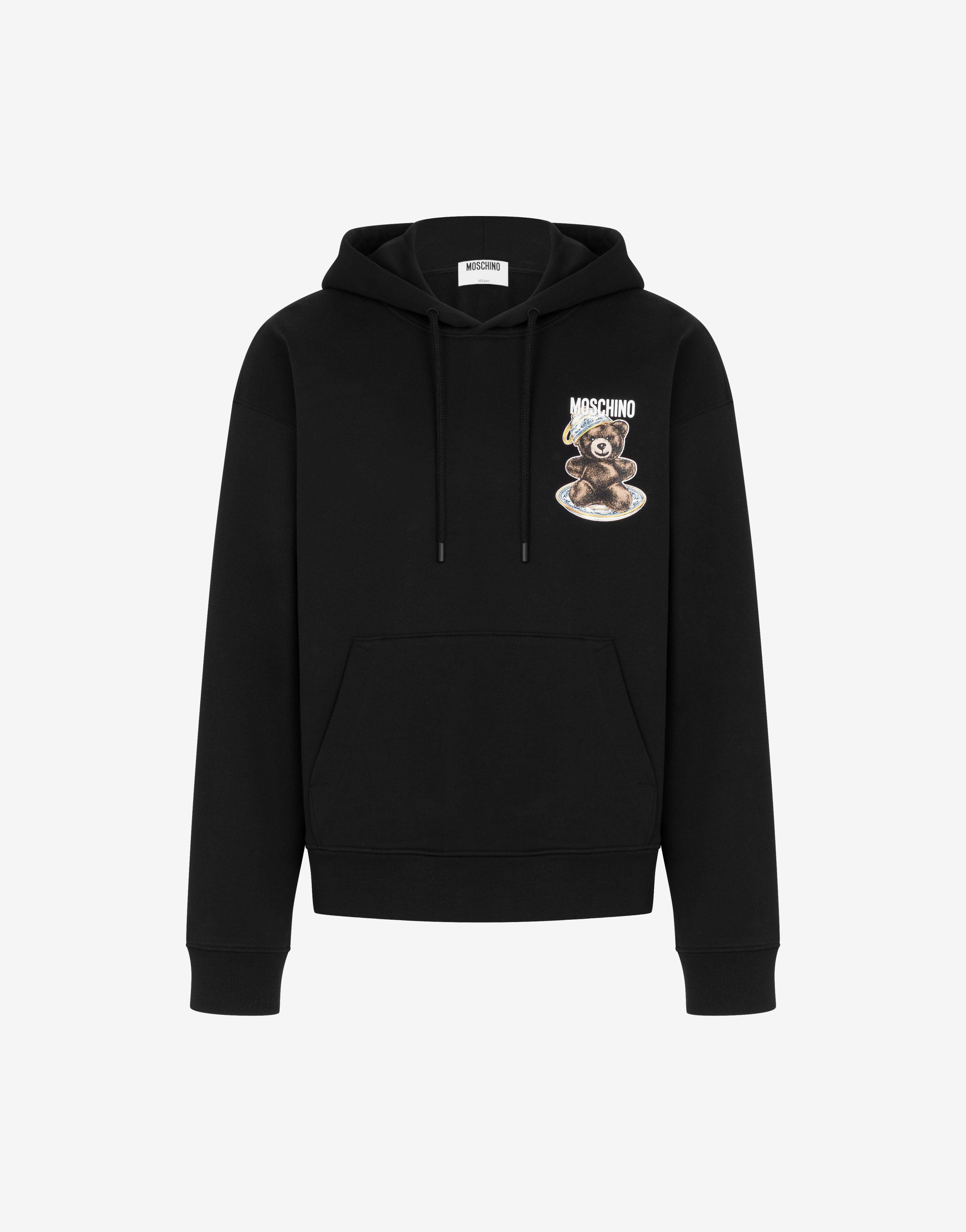 パーカー・フーディ Moschino Black Cotton Sweatshirt Moschino logo-print Cotton Hoodie | Black | FARFETCH