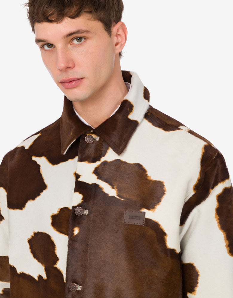 Pony skin jacket Brown Moschino 3