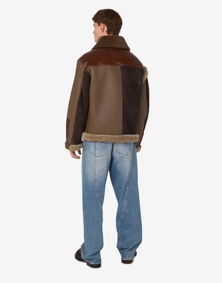 Peau de mouton mélangée à du shearling Marron Moschino 2