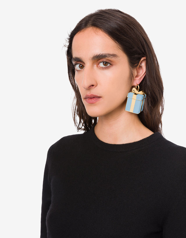 Metal dangle earrings Savoy blue Moschino 0