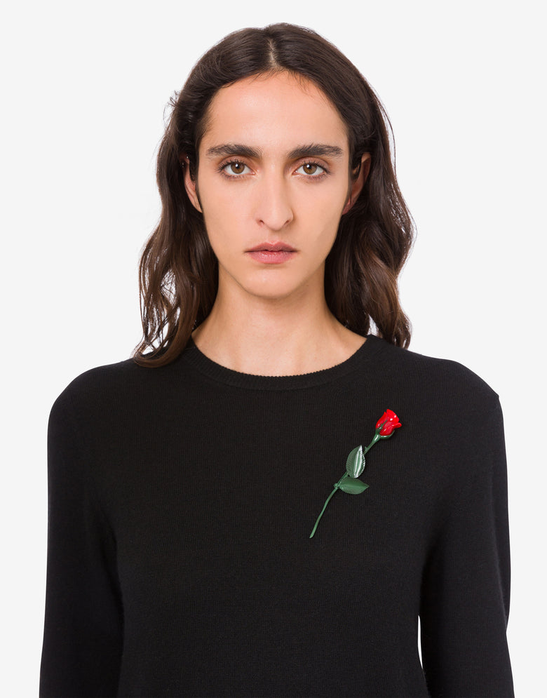 Maxi metal brooch Dark green Moschino 3