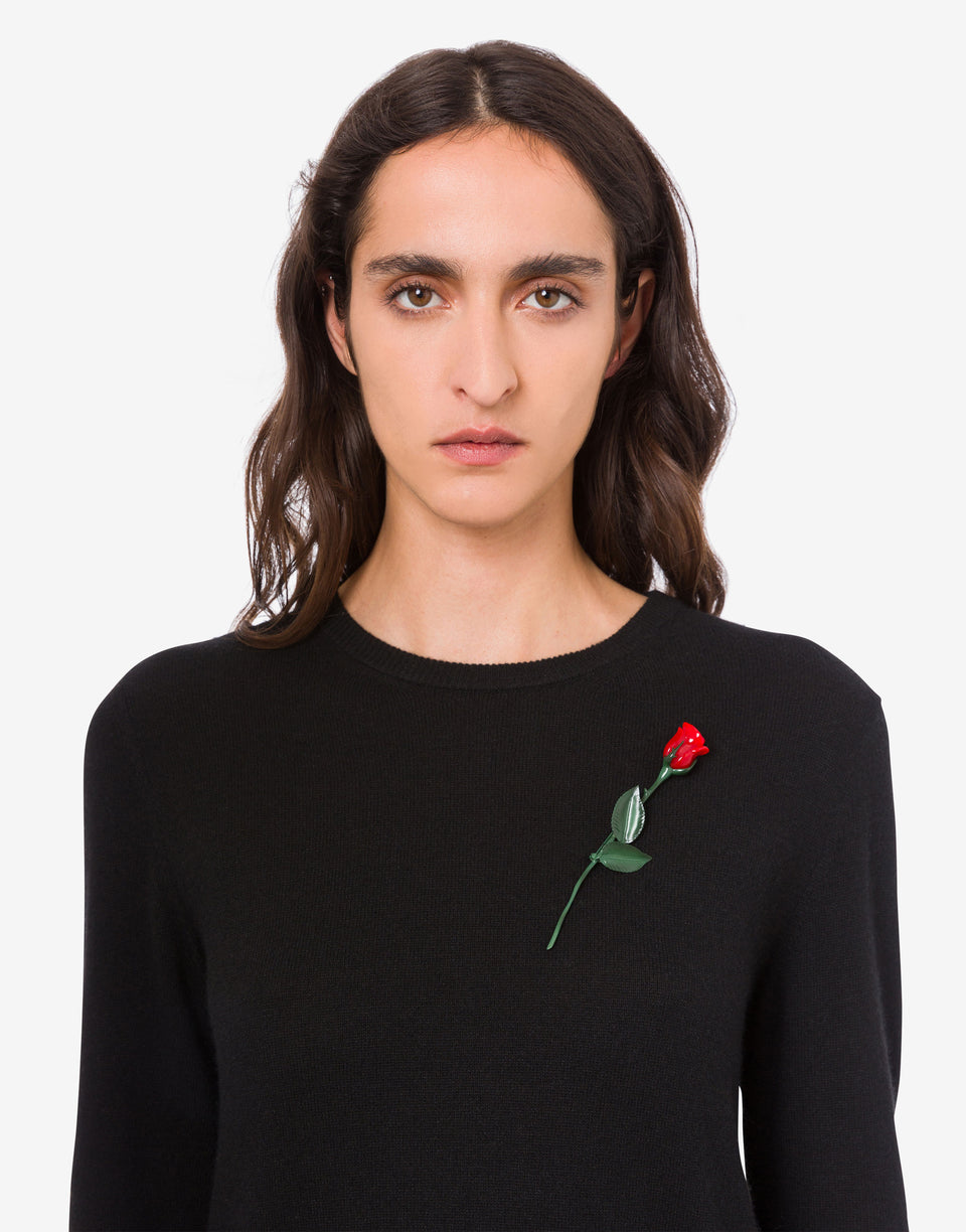 Maxi metal brooch Dark green Moschino 0