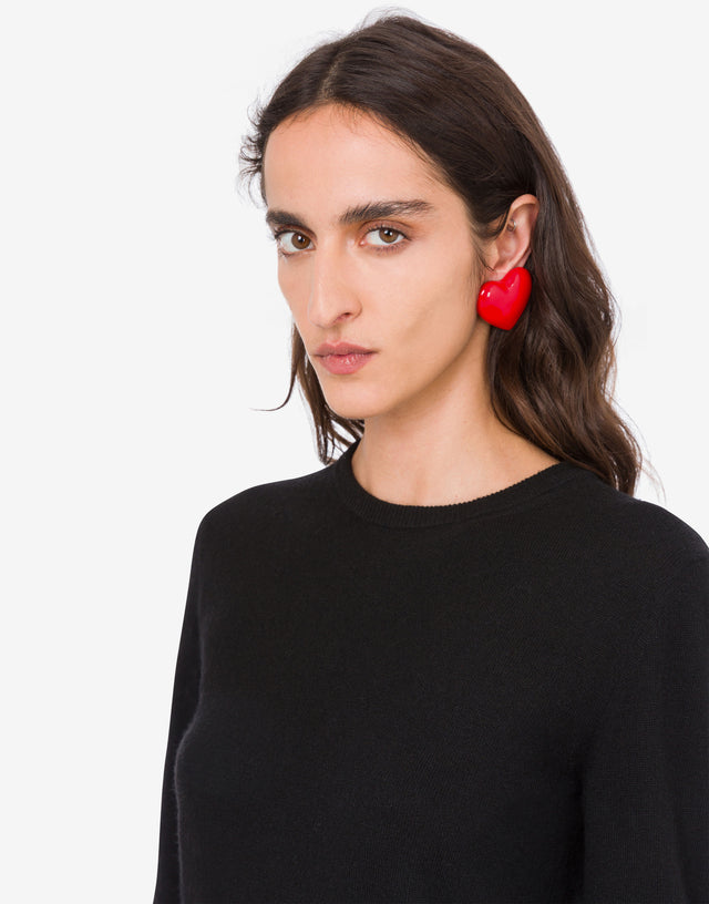 Metal clip-on earrings Red Moschino 0