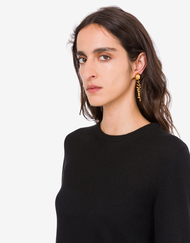 Metal clip-on earrings Gold Moschino 0