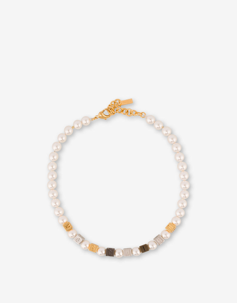 Choker necklace with pearls White Moschino 1