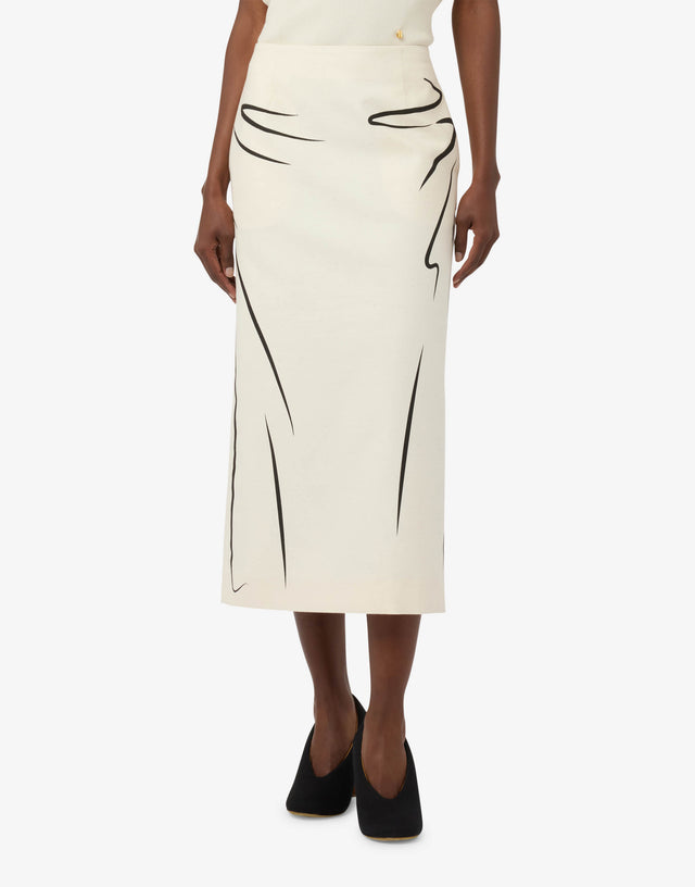 印花棉布裙 象牙色 Moschino 1