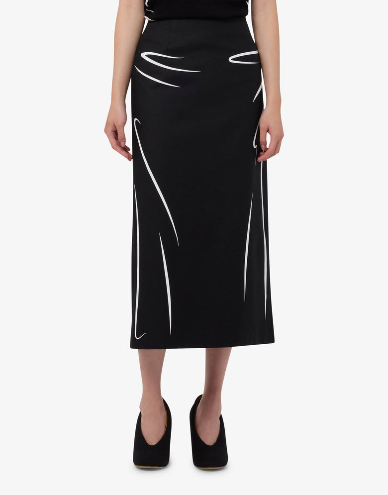Printed cotton skirt Black Moschino 1