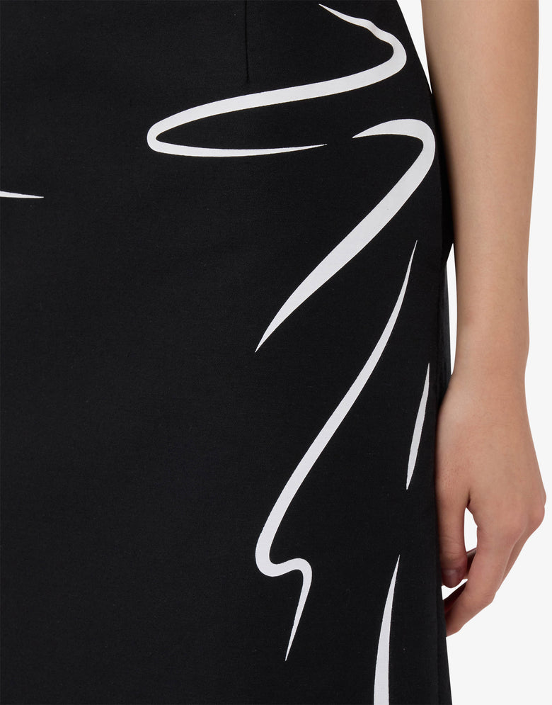 Printed cotton skirt Black Moschino 3