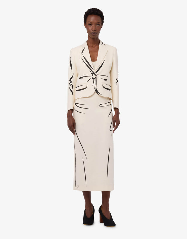 印花棉布裙 象牙色 Moschino 0