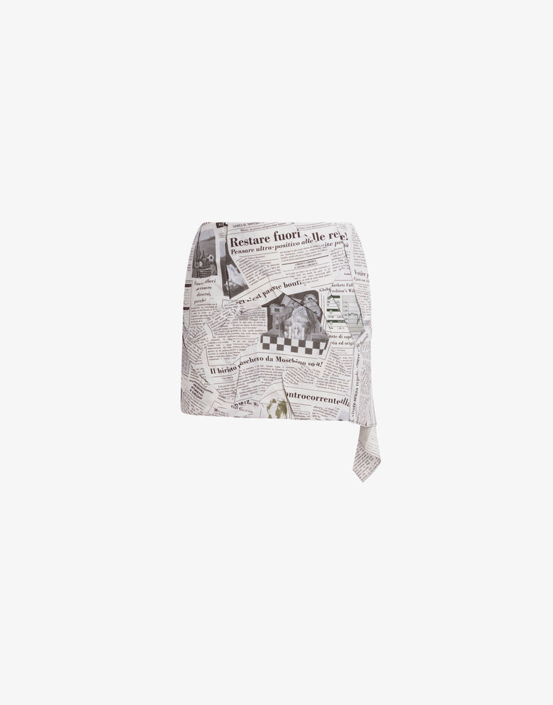Minifalda de popelín de algodón estampado Blanco Moschino 4