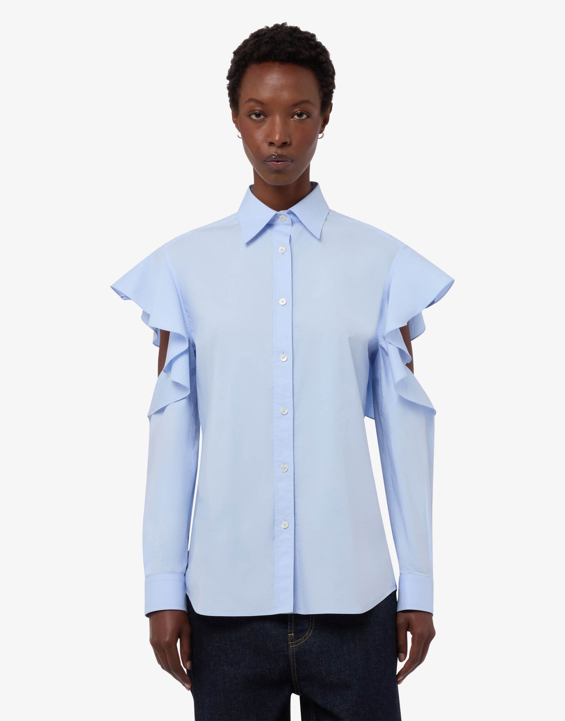 Stretch cotton poplin shirt