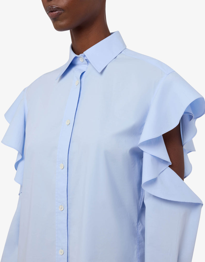 Stretch cotton poplin shirt Azure Moschino 2
