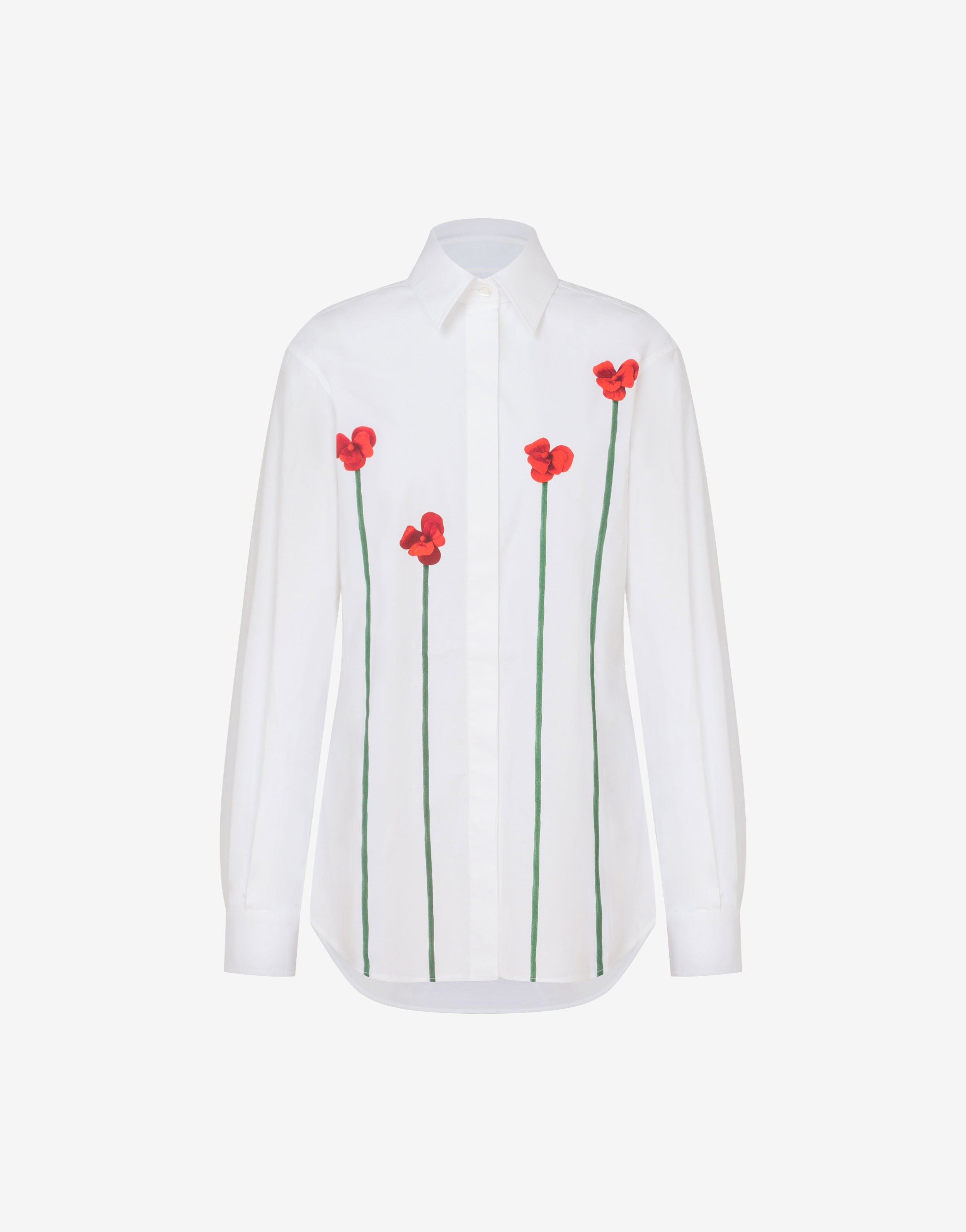 Camisa de popelín de algodón estampada