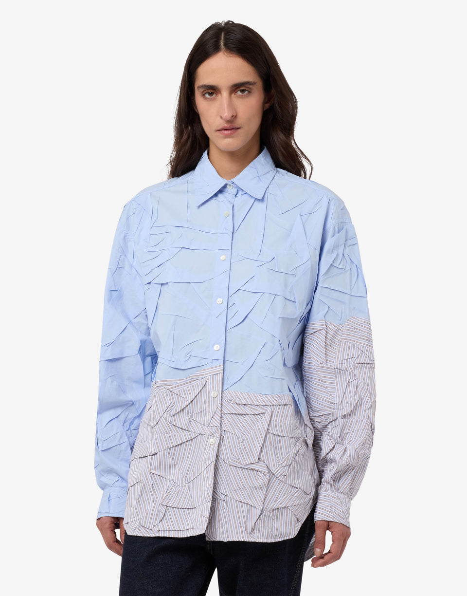 Hemd aus Stretch-Baumwollpopeline Hellblau Moschino 0