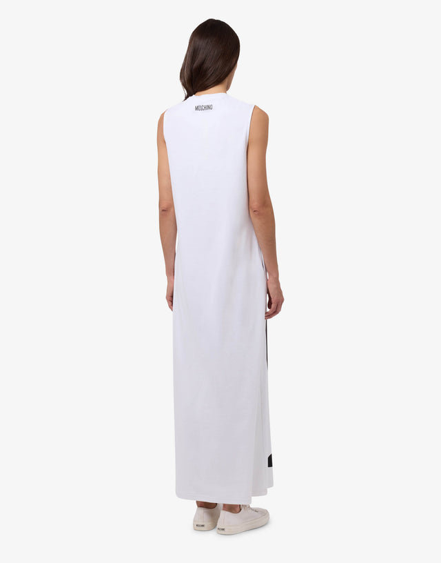 Abito in cotone pesante stampato Bianco Moschino 1