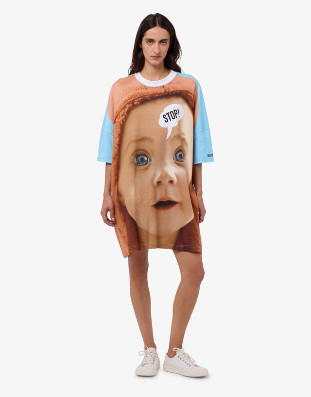 Abito in cotone pesante stampato Multicolor Moschino 0