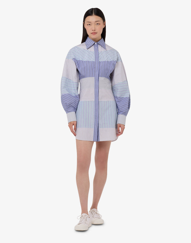 印花棉质平纹布连衣裙 天蓝色 Moschino 0