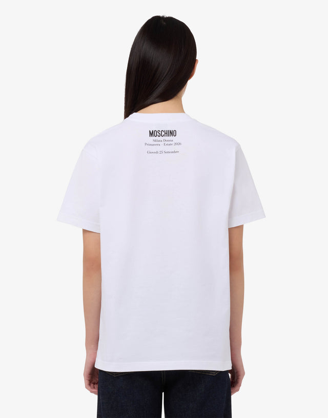 Printed organic cotton jersey T-shirt White Moschino 1