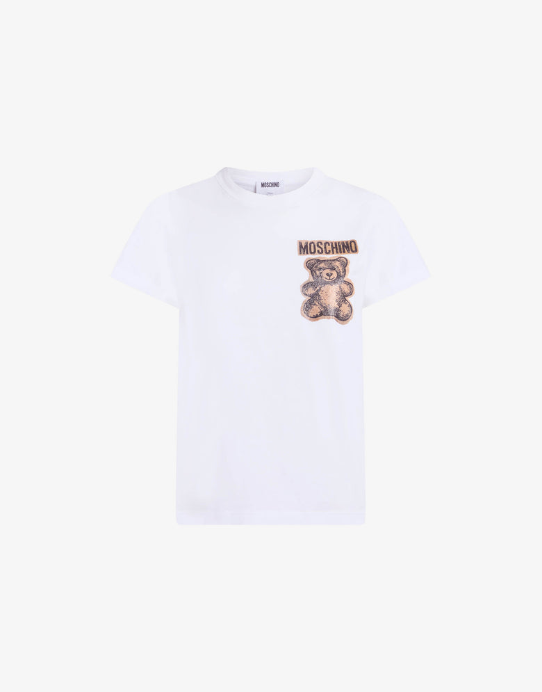 T-shirt en jersey de coton biologique Moschino Teddy Bear Blanc Moschino 4