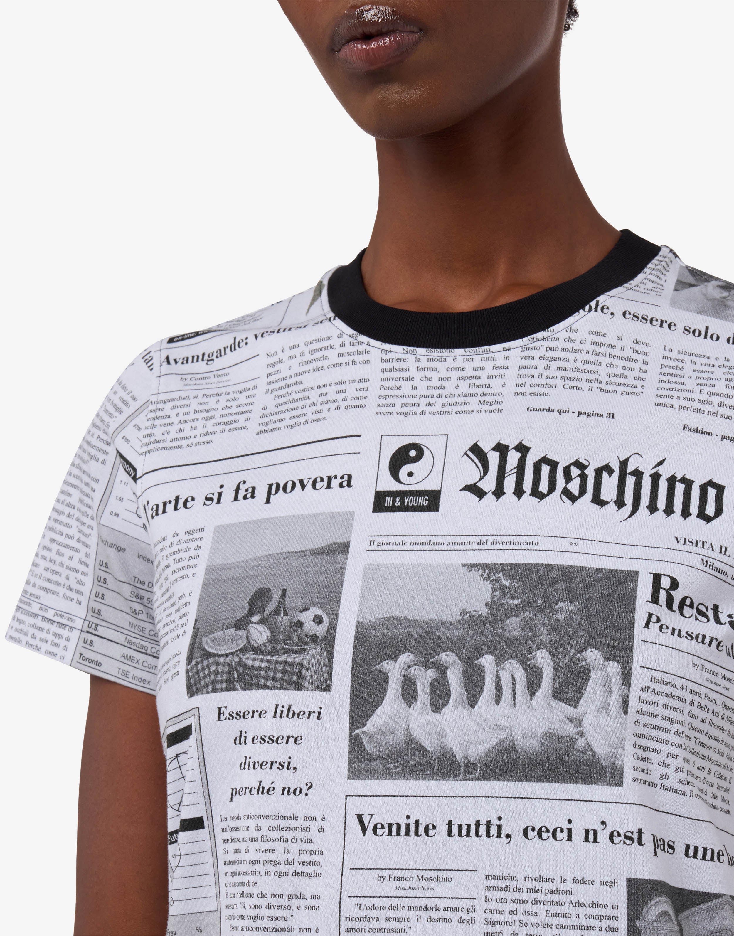 MOSCHINO Tシャツ Printed organic cotton jersey T-shirt | Moschino