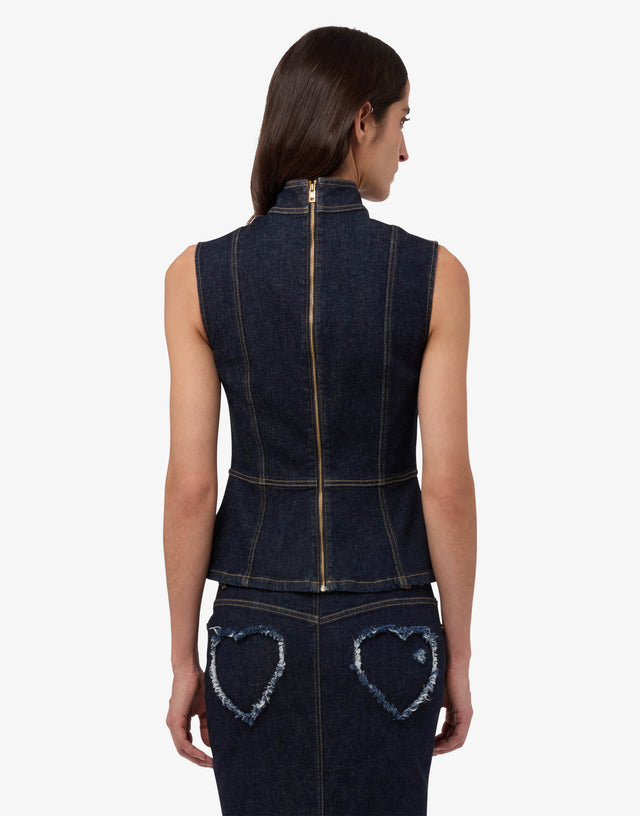 弹力牛仔上衣 深色牛仔蓝 Moschino 1