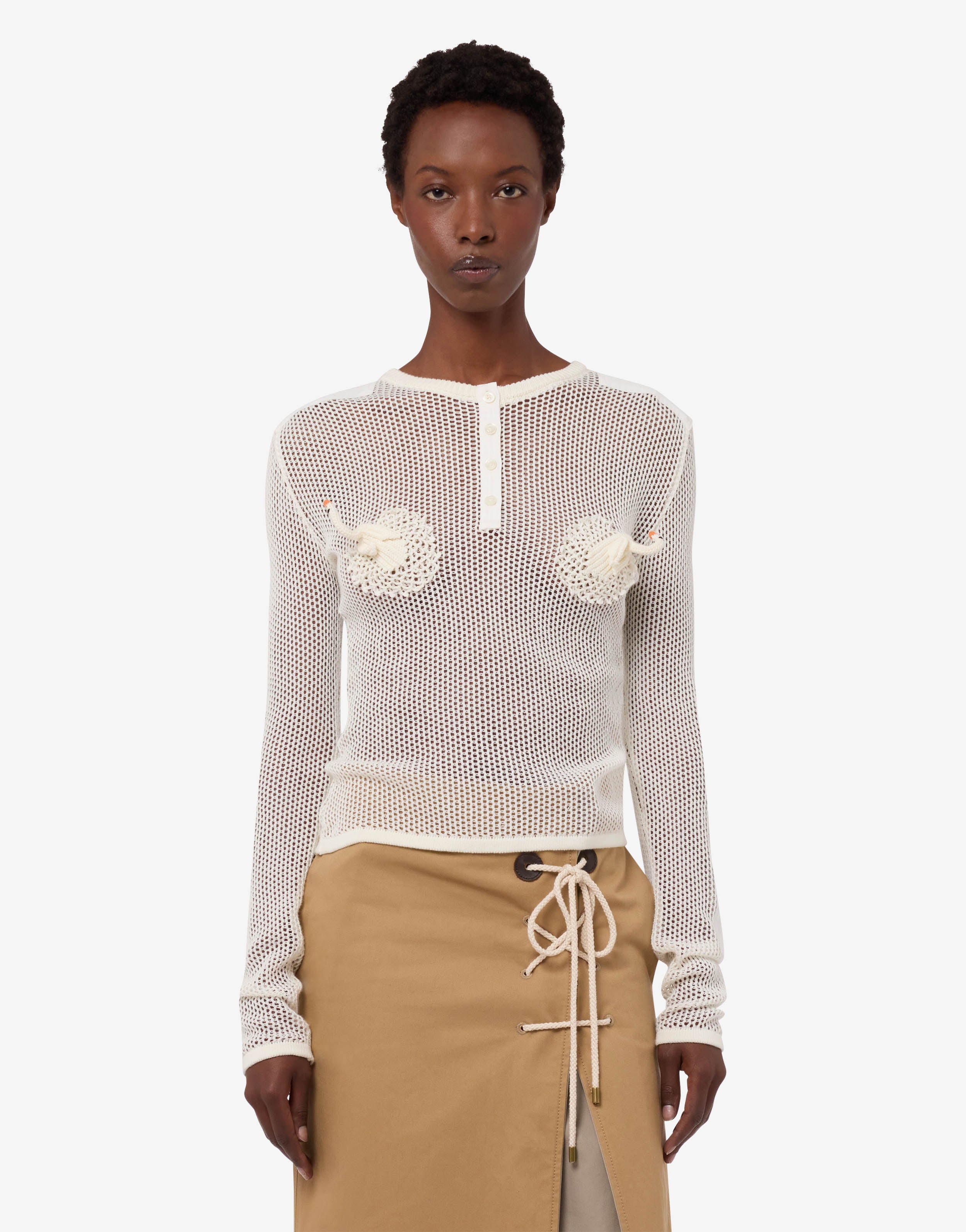 Pure cotton mesh knit