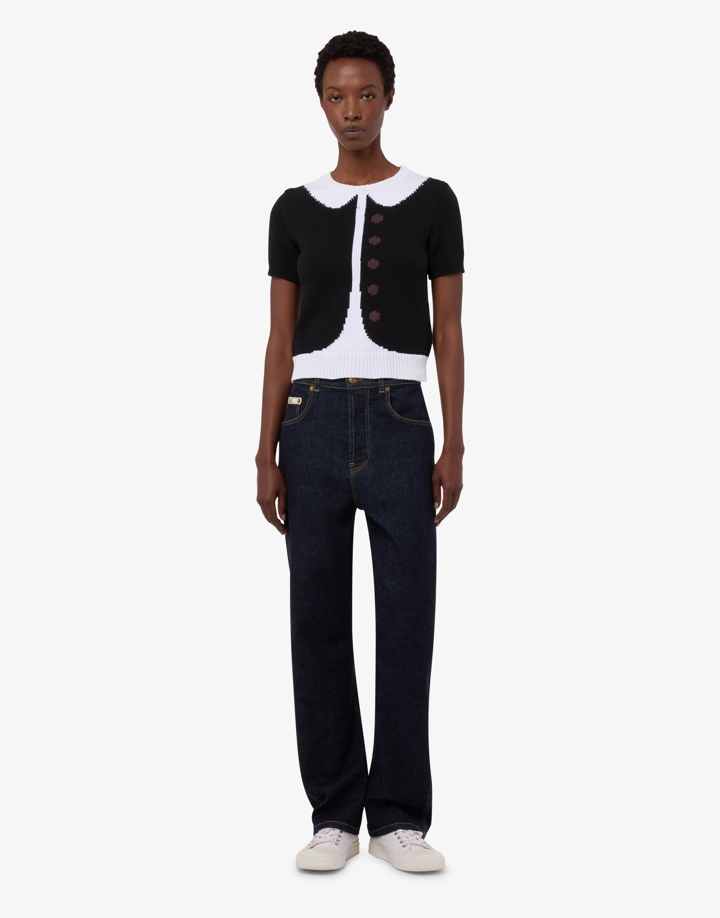 Organic cotton blend intarsia knit | Moschino