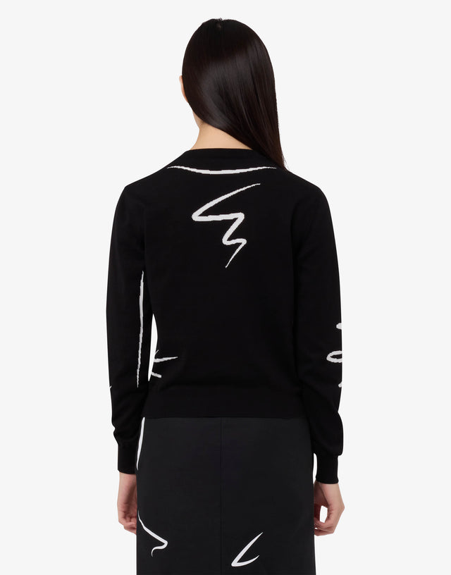 Cardigan em puro algodão com incrustações Negro Moschino 1