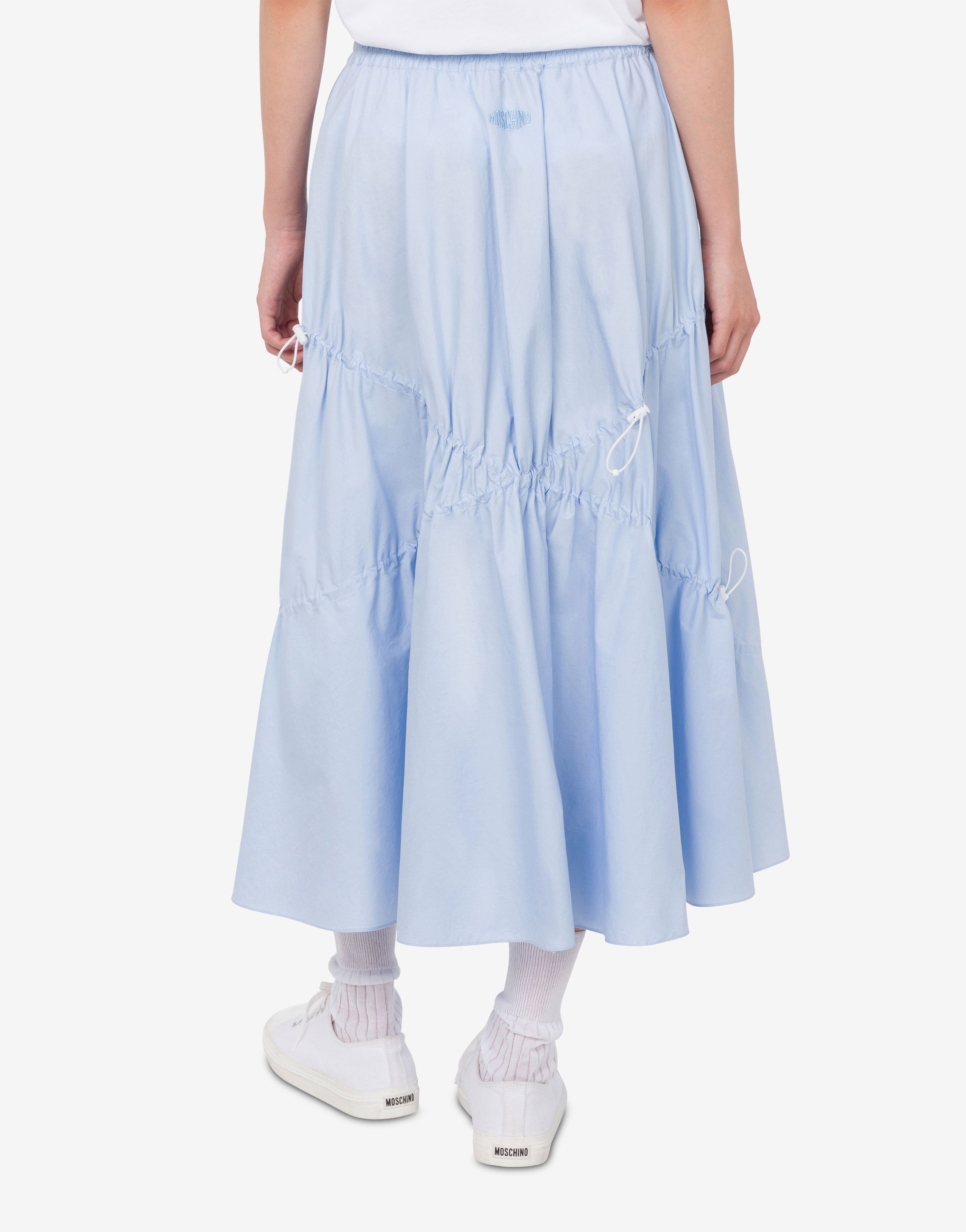 Stretch cotton poplin skirt | Moschino