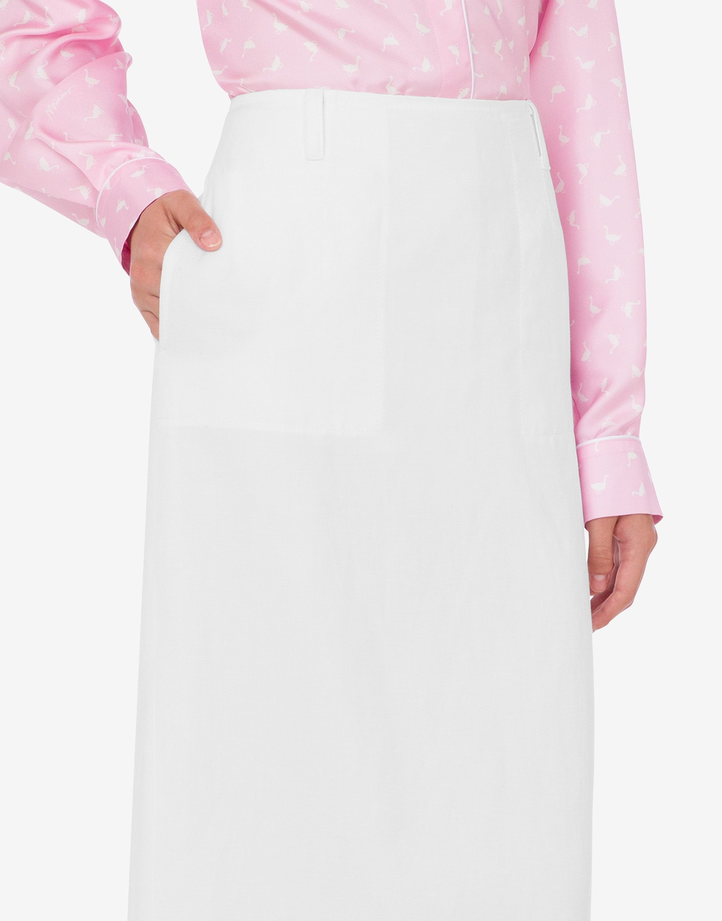 Linen blend yarn-dyed skirt | Moschino