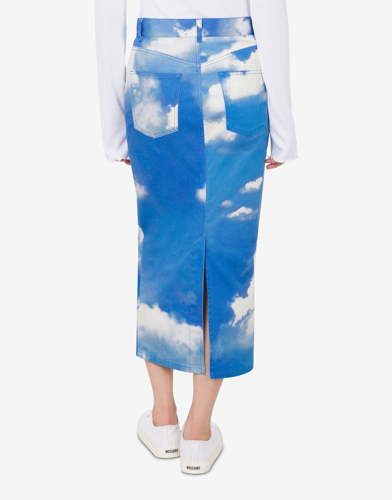 Archive Clouds cotton bull skirt Azure Moschino 3