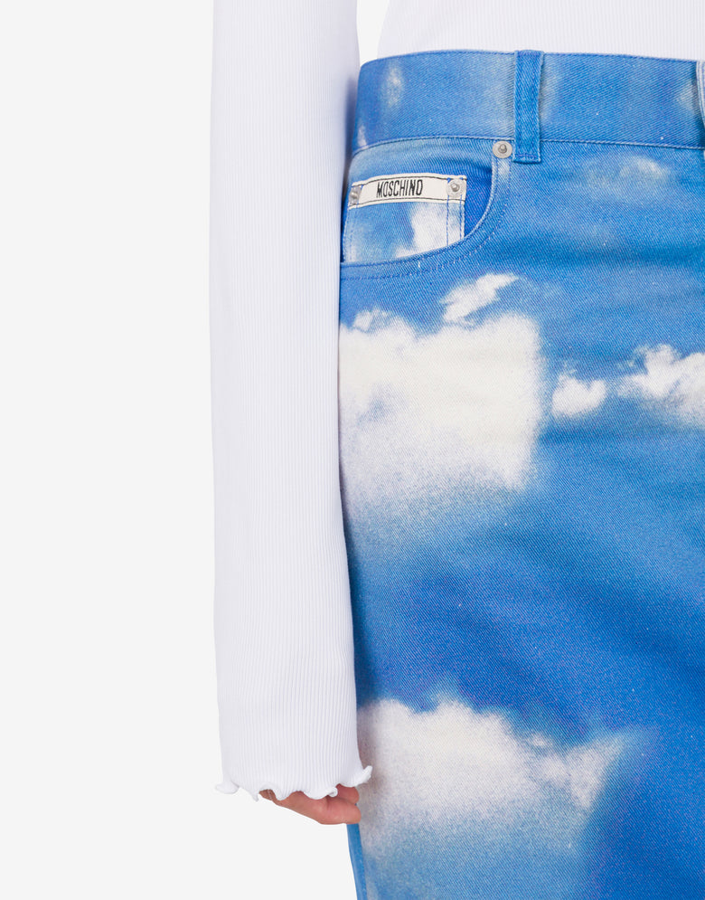 Archive Clouds cotton bull skirt Azure Moschino 1