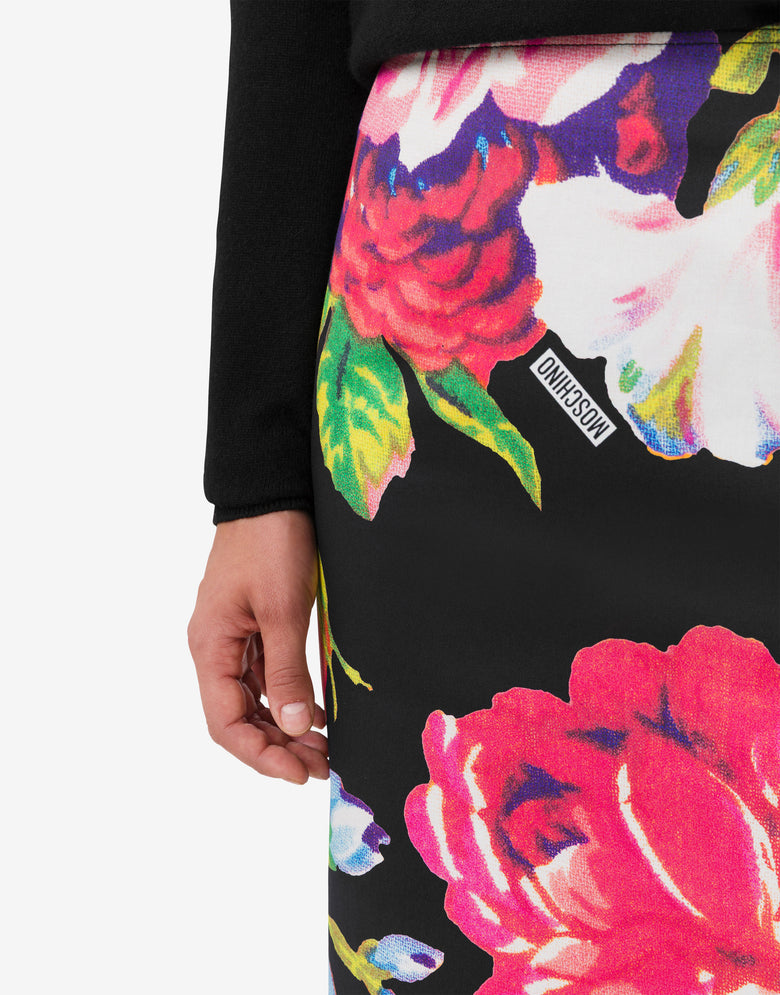 印花弹力棉短裙 黑色 Moschino 1