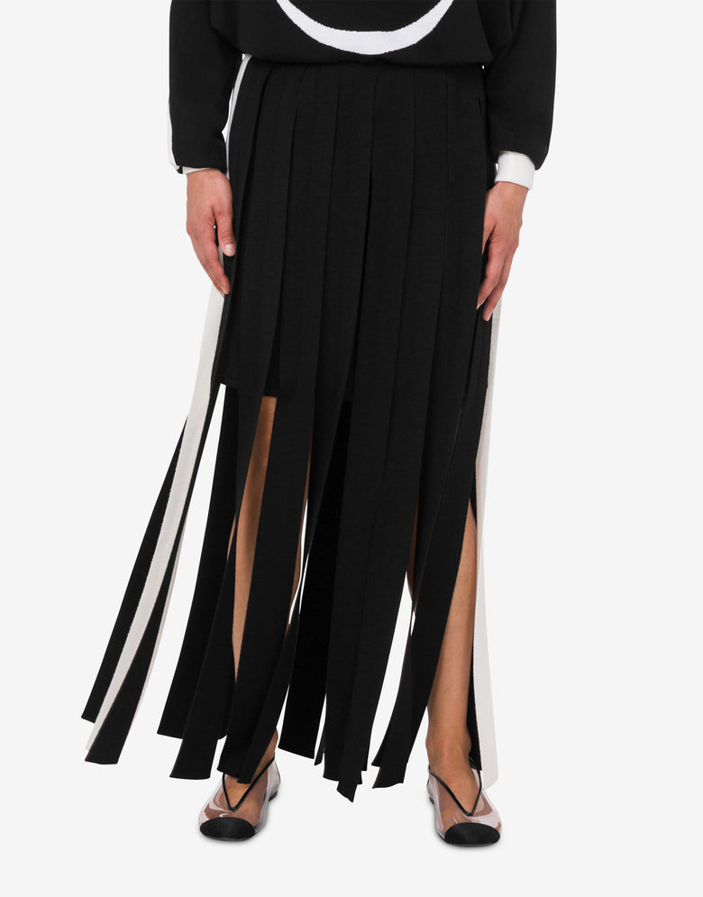 Jupe en laine mérinos Noir Moschino 3