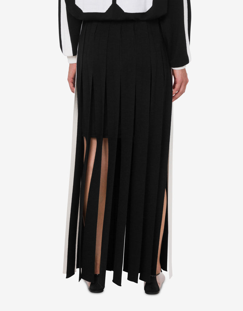 Jupe en laine mérinos Noir Moschino 4