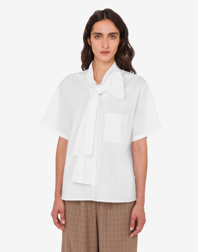 Stretch cotton poplin shirt White Moschino 0