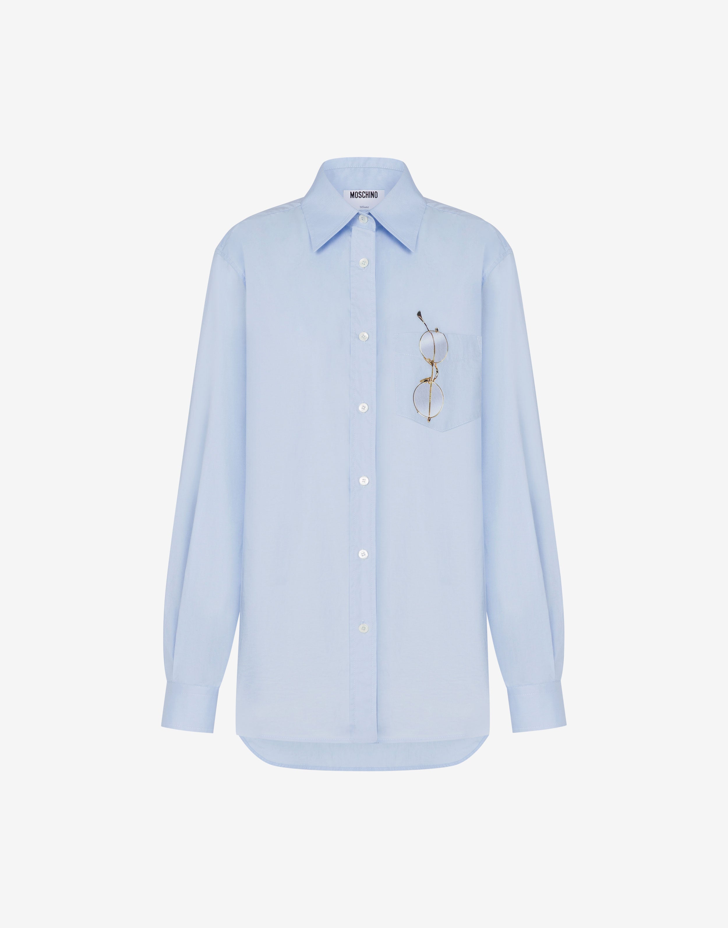 Printed stretch cotton poplin shirt | Moschino