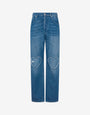 Blue cotton denim pants