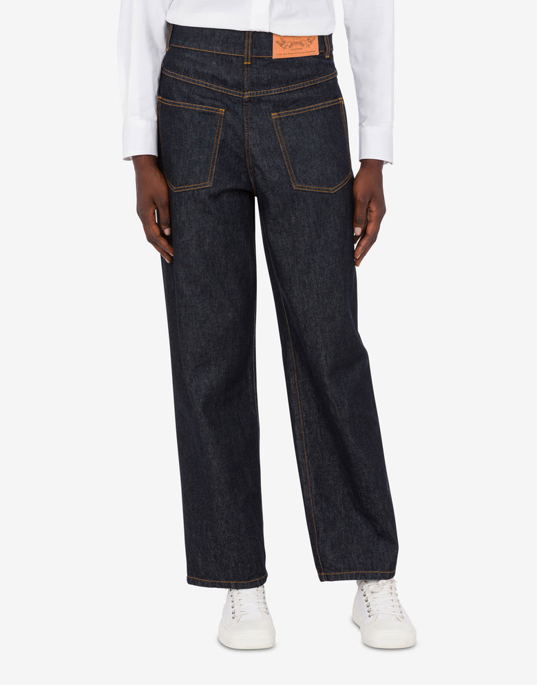 蓝色棉质牛仔长裤 深色牛仔蓝 Moschino 2