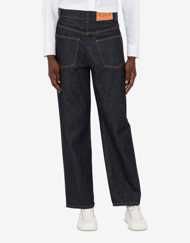 Blue cotton denim pants Dark denim Moschino 1