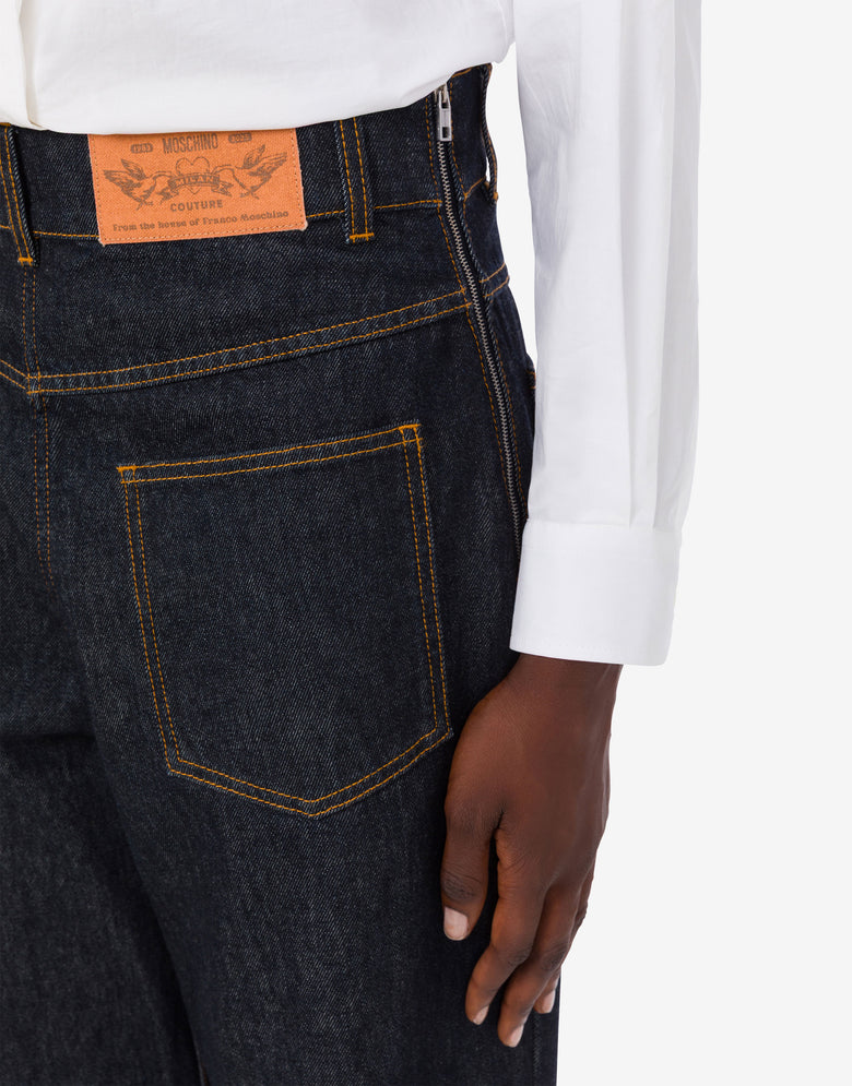 蓝色棉质牛仔长裤 深色牛仔蓝 Moschino 4