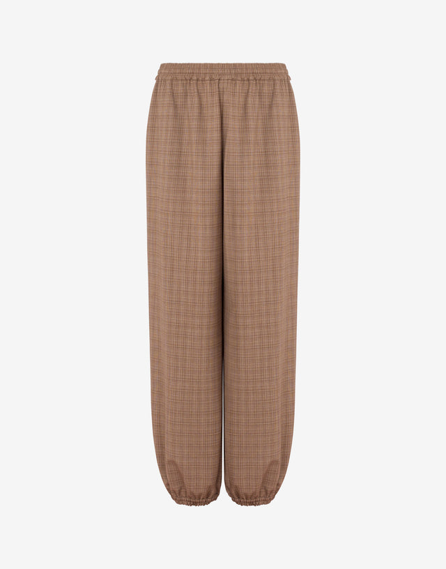 Stretch wool blend cloth pants Brown Moschino 0