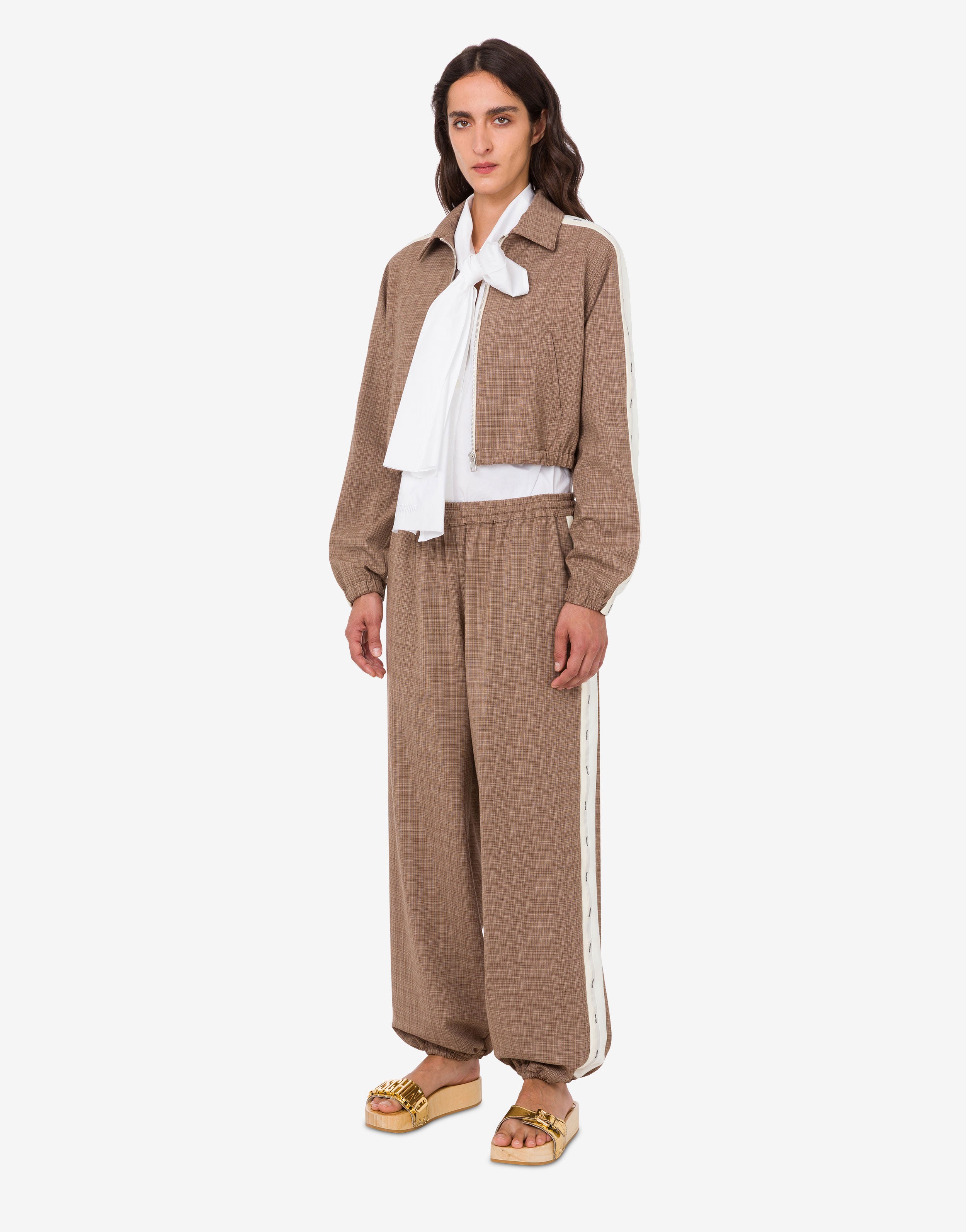 Stretch wool blend cloth pants