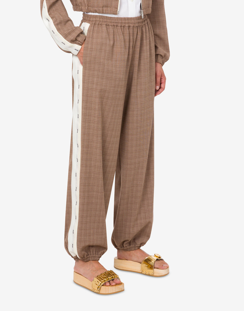 Stretch wool blend cloth pants Brown Moschino 1