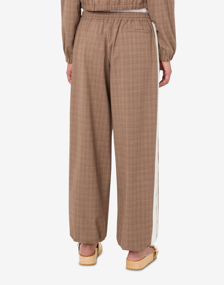 Stretch wool blend cloth pants Brown Moschino 3