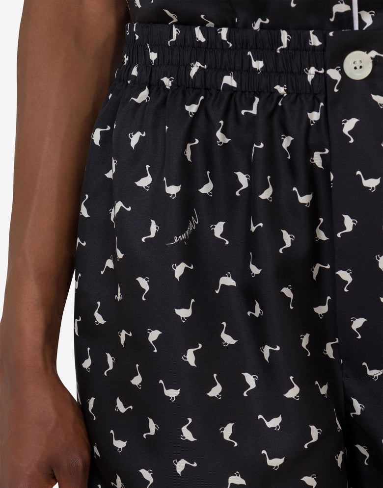 Short in seta Goose Nero Moschino 4