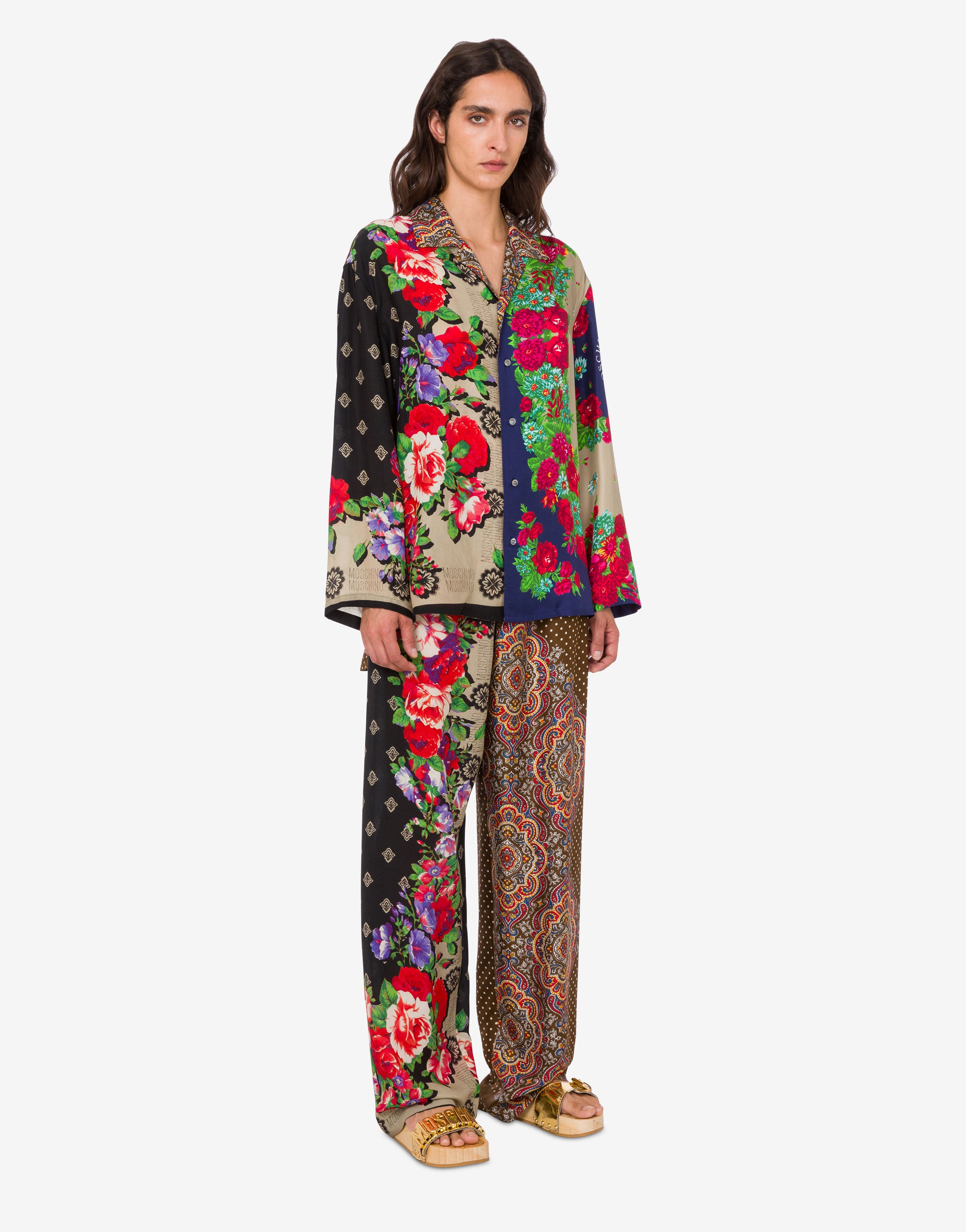 Printed silk pants