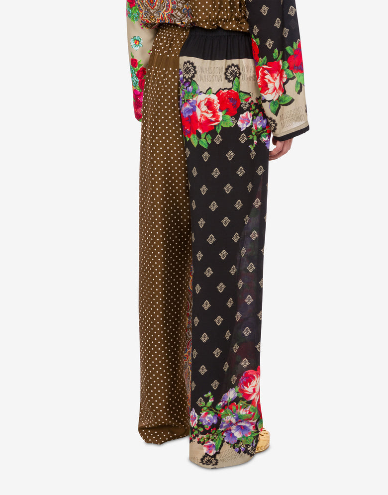Printed silk pants Multicoloured Moschino 3