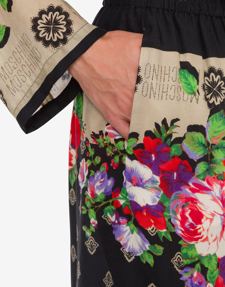 Calças de seda estampadas Multicolor Moschino 3